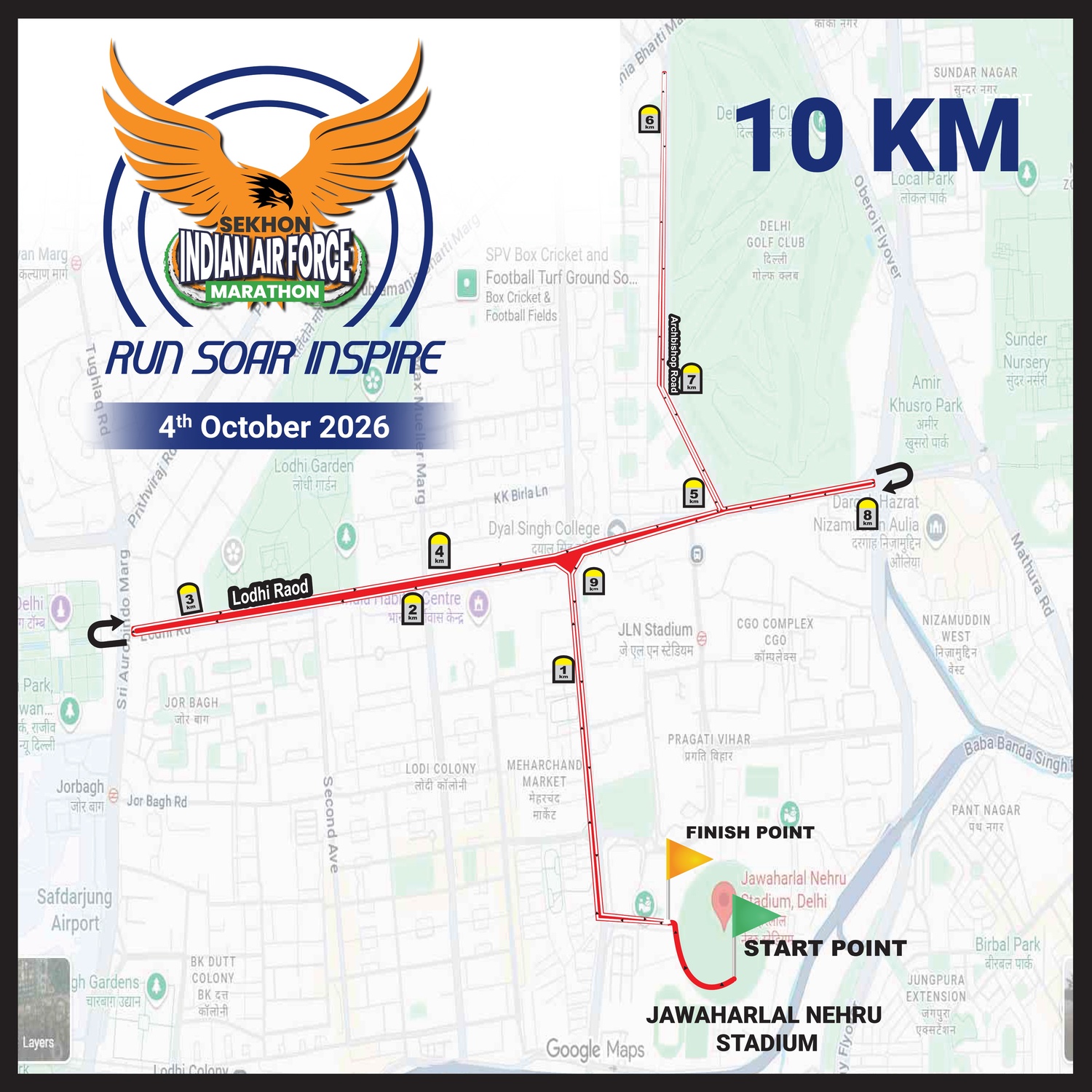10K Speed Challenge route map